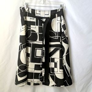 Geometric Flared Midi Skirt